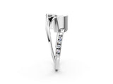 White gold Fancy Black Emerald Cut Solitaire Tension-Set Diamond Split Shank Ring_2