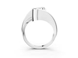 White gold Fancy Black Emerald Cut Solitaire Tension-Set Diamond Split Shank Ring_3
