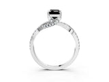White gold Fancy Black Emerald Cut Solitaire Twist Pave Diamond Engagement Ring with Prong Setting_51