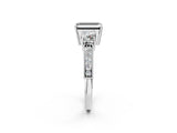 White gold Fancy Black Emerald Cut Three-Stone Diamond Ring with Pavé Band and Four-Prong Setting_14