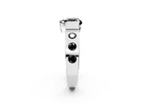 White gold Fancy Black Heart Cut Brilliant Channel-Set Diamond Ring with Bezel Prong Setting_14