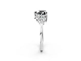 White gold Fancy Black Heart Cut Brilliant Diamond Cluster Accent Solitaire Ring with Prong Setting_14