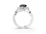 White gold Fancy Black Heart Cut Brilliant Milgrain Pave Heart Band Solitaire Ring_26