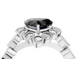 White gold Fancy Black Heart Cut Brilliant Milgrain Pave Heart Band Solitaire Ring_27