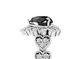 White gold Fancy Black Heart Cut Brilliant Milgrain Pave Heart Band Solitaire Ring_41