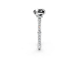 White gold Fancy Black Heart Cut Brilliant Pavé Band Solitaire with Four-Prong Setting_2