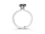 White gold Fancy Black Heart Cut Brilliant Pavé Band Solitaire with Four-Prong Setting_3