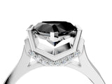 White gold Fancy Black Heart Cut Brilliant Solitaire Diamond Ring with Channel Set Band and Bar Prong Setting_10