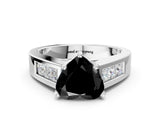 White gold Fancy Black Heart Cut Cut Channel Set Solitaire Ring with Four-Prong Setting_12