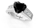 White gold Fancy Black Heart Cut Cut Channel Set Solitaire Ring with Four-Prong Setting_13