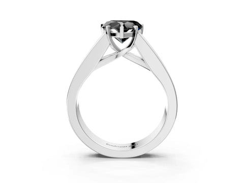 White gold Fancy Black Heart Cut Cut Channel Set Solitaire Ring with Four-Prong Setting_15