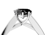 White gold Fancy Black Heart Cut Cut Channel Set Solitaire Ring with Four-Prong Setting_16