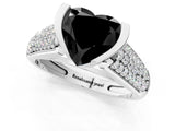 White gold Fancy Black Heart Cut Cut Diamond Channel Set Pave Band with Tension Prong Setting_1
