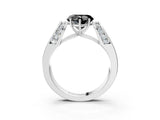 White gold Fancy Black Heart Cut Cut Diamond Channel Set Solitaire Ring with Four-Prong Setting_87