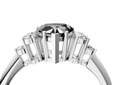 White gold Fancy Black Heart Cut Cut Diamond Cluster Ring with Solitaire Band and Four-Prong Setting_28