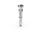 White gold Fancy Black Heart Cut Cut Diamond Engagement Ring with Pavé Band and Four-Prong Setting_2