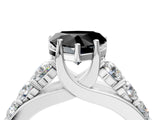 White gold Fancy Black Heart Cut Cut Diamond Engagement Ring with Pavé Band and Four-Prong Setting_4