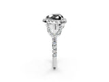 White gold Fancy Black Heart Cut Cut Diamond Halo Engagement Ring with Open Split Pavé Band_2