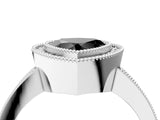 White gold Fancy Black Heart Cut-Cut Diamond Halo Engagement Ring with Pave Band and Prong Setting_4