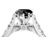 White gold Fancy Black Heart Cut Cut Diamond Pavé Band Solitaire with Four-Prong Setting_4