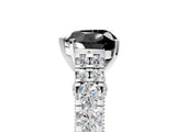 White gold Fancy Black Heart Cut Cut Diamond Pavé Band Solitaire with Four-Prong Setting_5