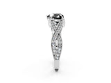 White gold Fancy Black Heart Cut Cut Diamond Twisted Band with Milgrain Pave Setting and Four-Prong Setting_14