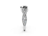White gold Fancy Black Heart Cut Cut Diamond Twisted Band with Milgrain Pave Setting and Four-Prong Setting_20