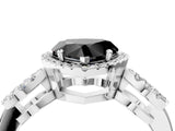 White gold Fancy Black Heart Cut Cut Halo Diamond Infinity Band with Four-Prong Setting_4