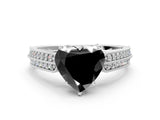 White gold Fancy Black Heart Cut Cut Pave Split Shank Engagement Ring with Four-Prong Setting_12