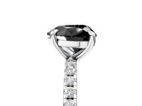 White gold Fancy Black Heart Cut Diamond Brilliant Solitaire Ring with Pavé Band and Four-Prong Setting_17