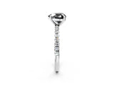 White gold Fancy Black Heart Cut Diamond Brilliant Solitaire Ring with Pavé Band and Four-Prong Setting_2
