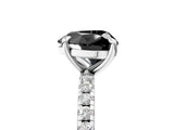 White gold Fancy Black Heart Cut Diamond Brilliant Solitaire Ring with Pavé Band and Four-Prong Setting_5