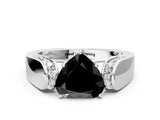 White gold Fancy Black Heart Cut Diamond Channel Set Solitaire Ring with Four-Prong Setting_16