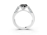 White gold Fancy Black Heart Cut Diamond Channel Set Solitaire Ring with Four-Prong Setting_19