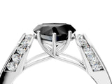 White gold Fancy Black Heart Cut Diamond Channel Set Solitaire Ring with Four-Prong Setting_20