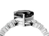 White gold Fancy Black Heart Cut Diamond Cluster Pavé Band with Four-Prong Setting_16
