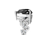 White gold Fancy Black Heart Cut Diamond Cluster Pavé Band with Four-Prong Setting_8
