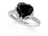 White gold Fancy Black Heart Cut Diamond Halo Pave Band with Four-Prong Setting_4
