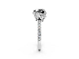 White gold Fancy Black Heart Cut Diamond Halo Pave Band with Four-Prong Setting_5