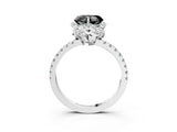White gold Fancy Black Heart Cut Diamond Halo Pave Band with Four-Prong Setting_6