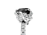White gold Fancy Black Heart Cut Diamond Halo Pave Band with Four-Prong Setting_8