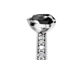 White gold Fancy Black Heart Cut Diamond Milgrain Pavé Engagement Ring with Four-Prong Setting_5