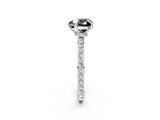 White gold Fancy Black Heart Cut Diamond Pavé Engagement Ring with Round  Accents and Prong Setting_26