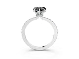 White gold Fancy Black Heart Cut Diamond Pavé Engagement Ring with Round  Accents and Prong Setting_27