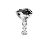 White gold Fancy Black Heart Cut Diamond Prong Set Engagement Ring with Pave Band_5
