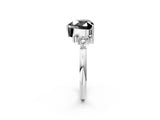 White gold Fancy Black Heart Cut Diamond Ring with Side Stones and Four-Prong Setting_62