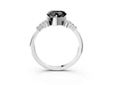White gold Fancy Black Heart Cut Diamond Ring with Side Stones and Four-Prong Setting_63