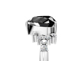 White gold Fancy Black Heart Cut Diamond Ring with Side Stones and Four-Prong Setting_65