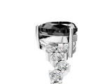 White gold Fancy Black Heart Cut Diamond Scattered Round Accent Ring with Prong Setting_17