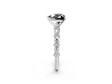 White gold Fancy Black Heart Cut Diamond Side Stone Solitaire Ring with Round  and Four-Prong Setting_14